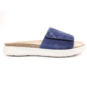 Hartjes 120122 Women's Blue Suede Velour Move Slide Sandal Size 38 US 7-7.5